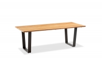 Noah Gartentisch, Trapezkufe anthrazit, Platte Teak geölt, Niehoff Noah Gartentisch, Trapezkufe anthrazit, Platte Teak geölt, Niehoff