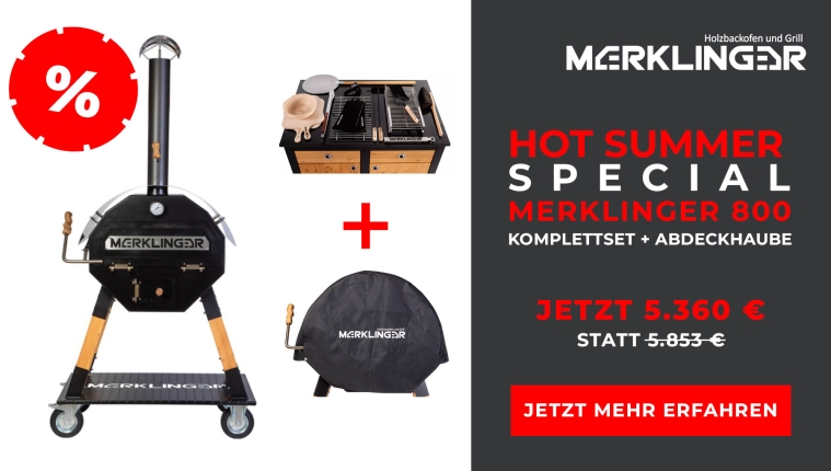 Hot Summer Special Merklinger 800 Holzofen inkl. Komplettpaket ,Abdeckhaube,15-teilig