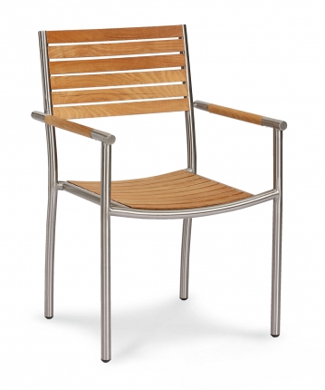 Murano Stapelsessel Edelstahl/Teak