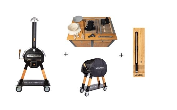großes Starterset Merklinger 600 Holzofen inkl. Meater+, 16-teilig