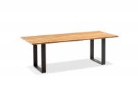 Noah Gartentisch, Profilkufe anthrazit, Platte Teak gebürstet, Niehoff Noah Gartentisch, Profilkufe anthrazit, Platte Teak gebürstet, Niehoff