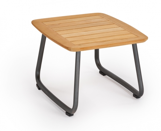 Denia Beistelltisch 55x55 cm grau-metallic Teak