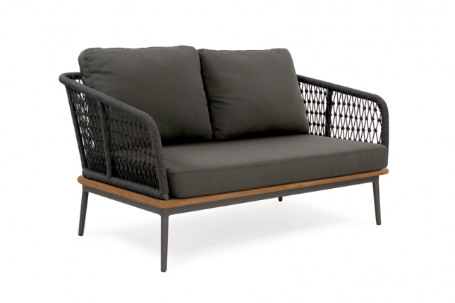 Freeport 2-Sitzer Sofa Outdoorlounge, Kordelgeflecht inkl. Kissen, Niehoff