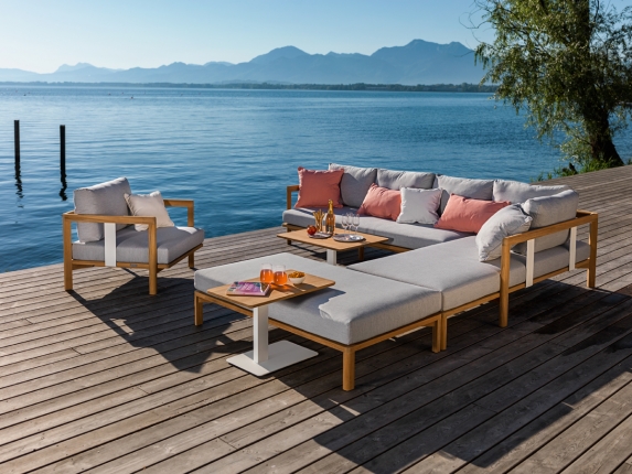 New Hampton Loungeset grau 6-teilig