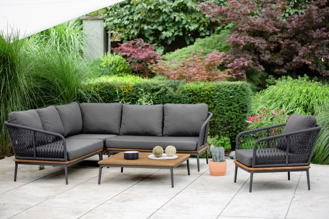 Freeport Outdoorlounge Set, Kordelgeflecht inkl. Kissen, Niehoff, 5-teilig