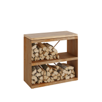 OFYR Holzregal Corten mit Arbeitsfläche aus Teak OFYR Holzregal Corten mit Arbeitsfläche aus Teak