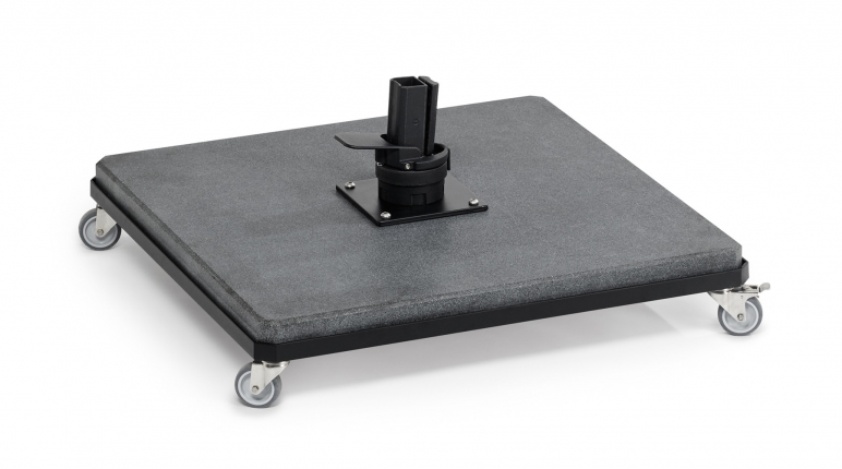 Bodenplatte Granit dunkelgrau für Freiarmschirm inkl. Rollständer, 133kg, Weishäupl