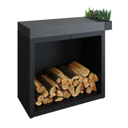 OFYR Butcher Block Storage Black 90 Black, Arbeitstisch Keramik mit Holzlager