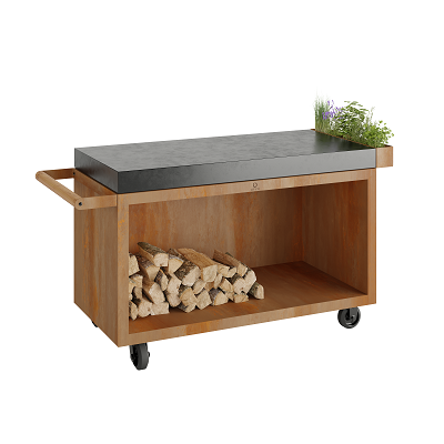 OFYR Mise en Place Table Corten 135 PRO Keramik, mobiler Tisch groß