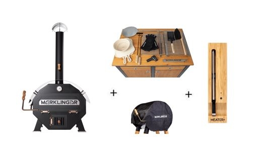 Winter Paket Merklinger 800 ohne Untergestell, Holzofen inkl. Meater+, 16-teilig