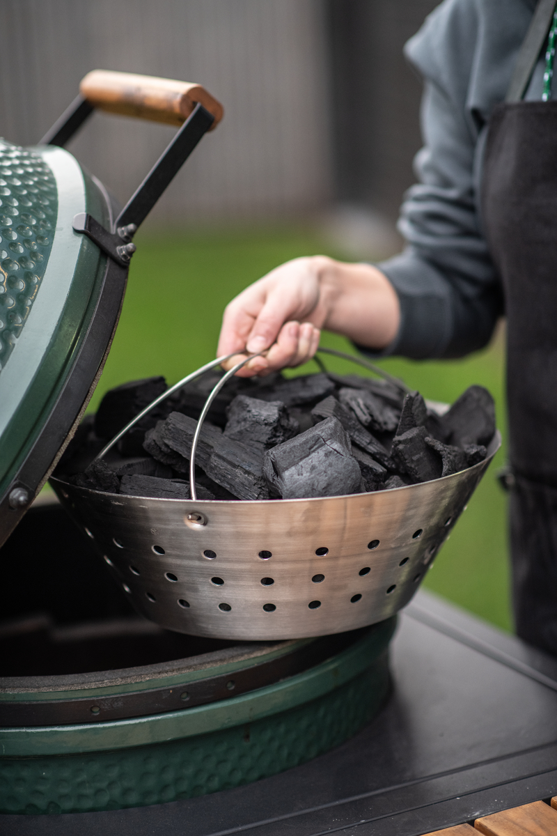 Holzkohlekorb Fire Bowl fur den Big Green EGG Medium Edelstahl