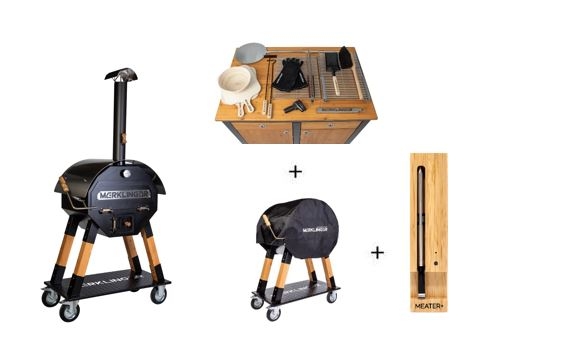 großes Starterset Merklinger 800 Holzofen inkl. Meater+, 16-teilig