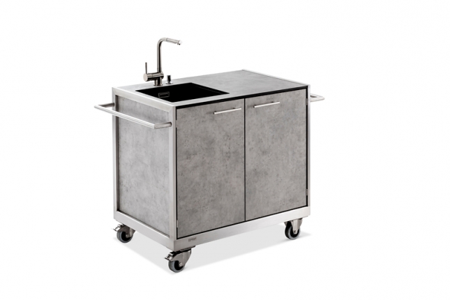 Outdoorküche Spülwagen BASIC Beton-Front
