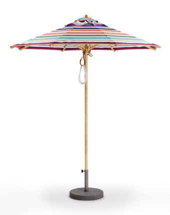 Klassiker Sonnenschirm von Weishäupl, 250cm, Bespannung multicolor, inkl. Flaschenzug, Knick